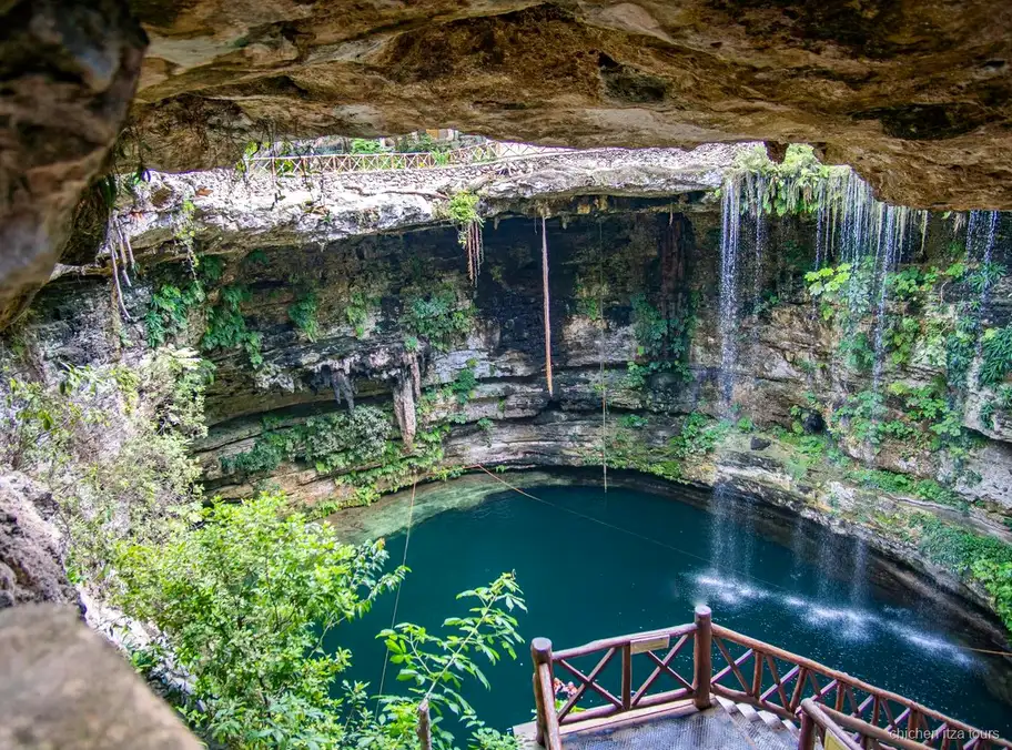 Cenote swim stop on the Chichen Itza tour departing from Tulum